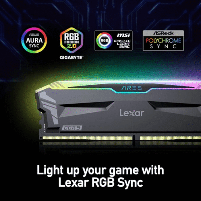 Lexar ARES RGB DDR5 6400 CL32 RAM met RGB verlichting
